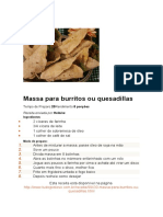 Massa para burritos e quesadillas receita