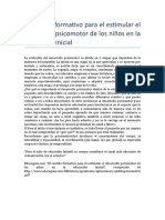 El Sentido Formativo para El Estimular El Desarrollo Psicomotor de Los Niños en La Educación Inicial