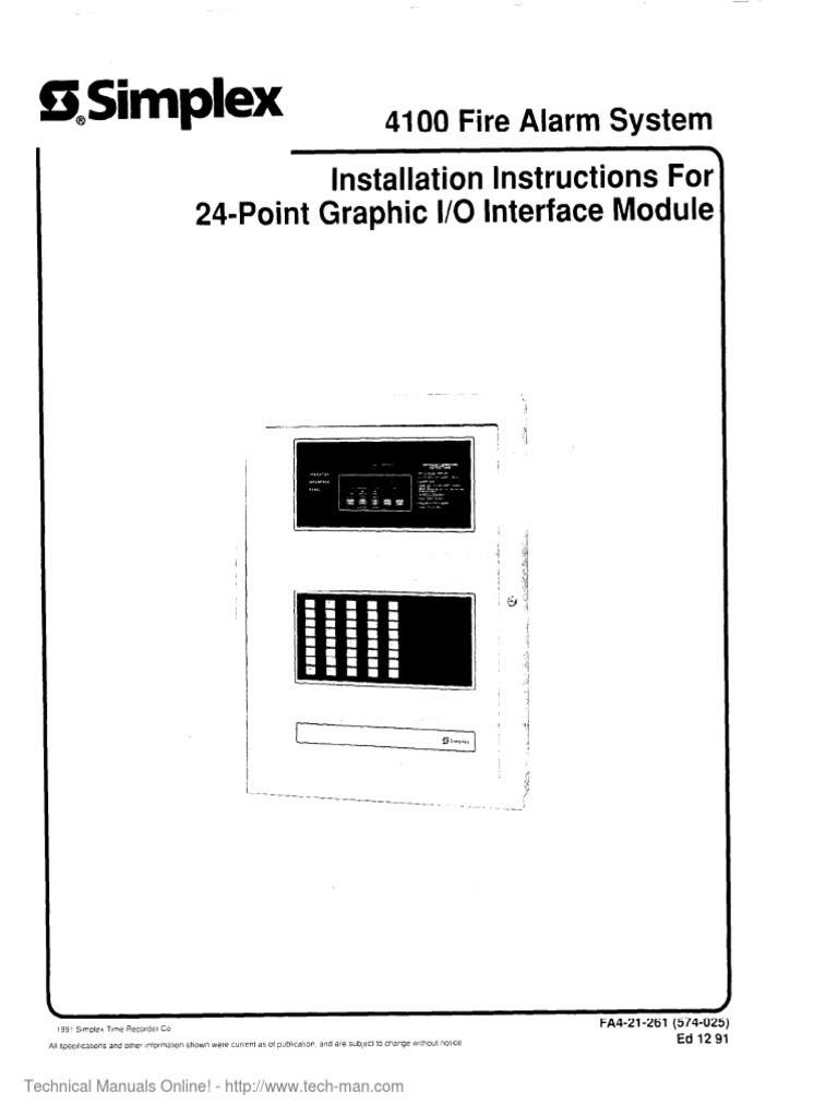S$implex: 4100 Fire Alarm System Installation Instructions For 24-Point ...