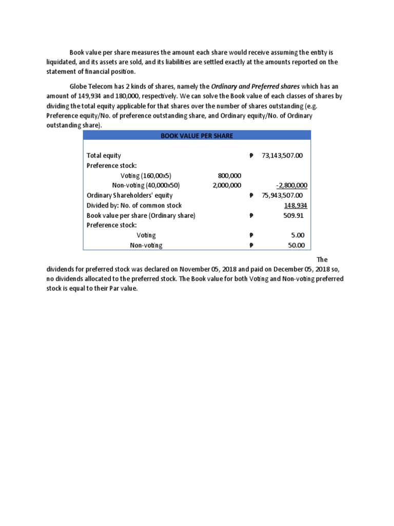 Book Value Per Share PDF