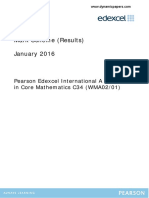 Mark Scheme (Results) January 2016: Pearson Edexcel International A Level in Core Mathematics C34 (WMA02/01)