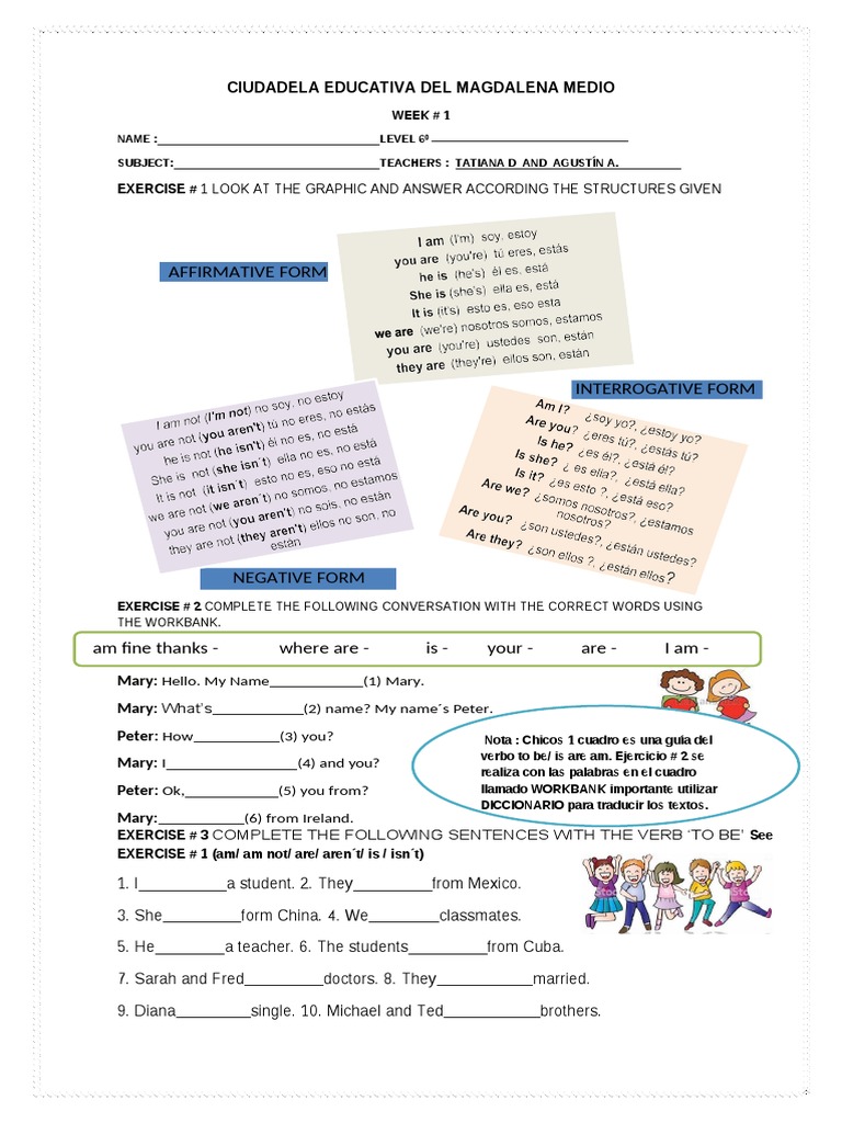 Guia Inglés Grado 6 Semanas 1 y 2 | PDF | Family | Kinship And Descent