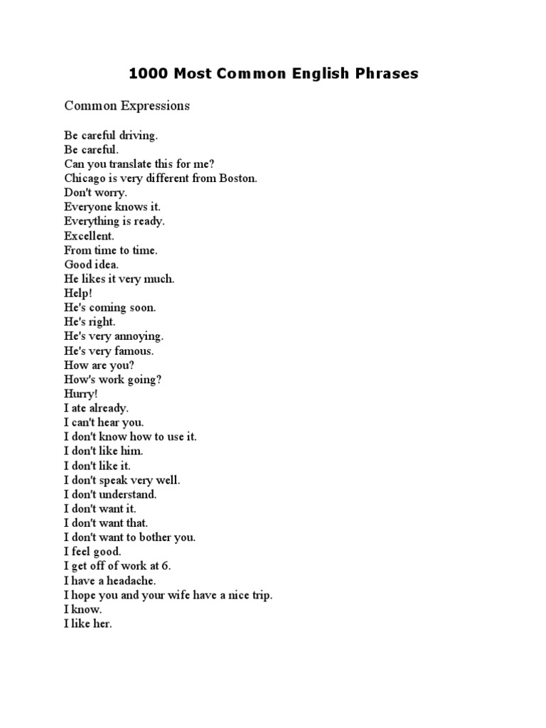 1000 most common english phrases credit card restaurants