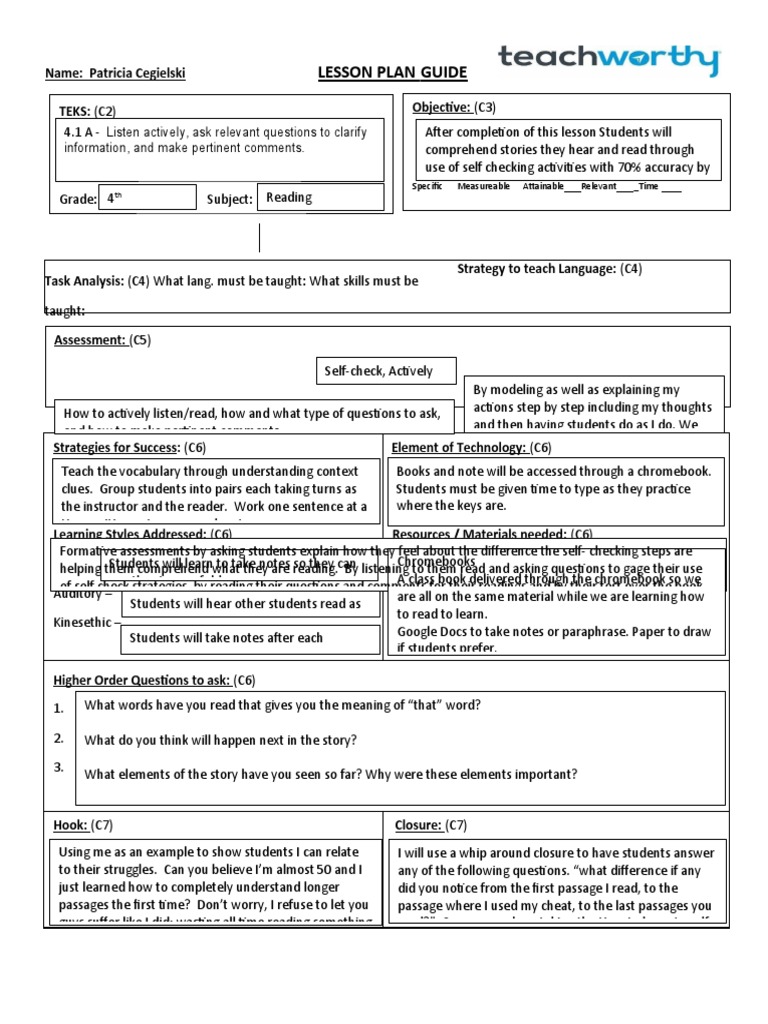 Effective Reading Comprehension Strategies | PDF | Lesson Plan | Learning