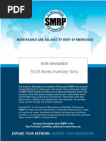 SMRP Metric 5.5.31 Stores Inventory Turns