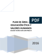 Plan de Área Etica y Valores Humanos