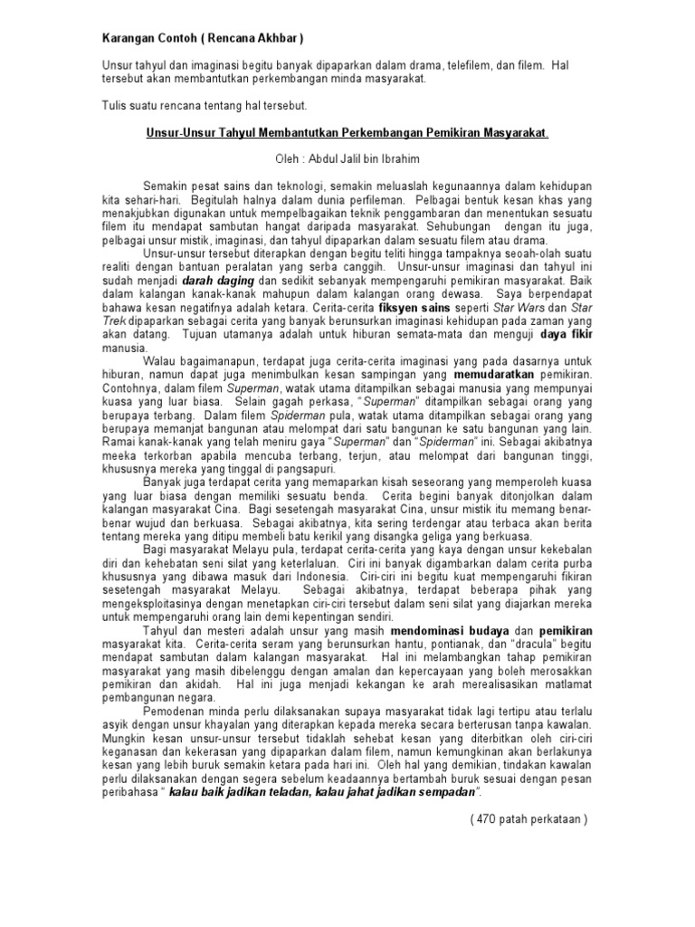 Karangan Contoh View flipping ebook version of BAHASA MELAYU TINGKATAN 1 published by cikgu online on 2020-01-05.