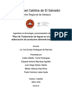 Plan de Tratamiento de Aguas en El Proceso de Elaboración de Productos Alimenticios, Lacteso