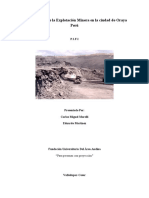 Consecuencias de la Explotación Minera en la ciudad de Oraya Perú