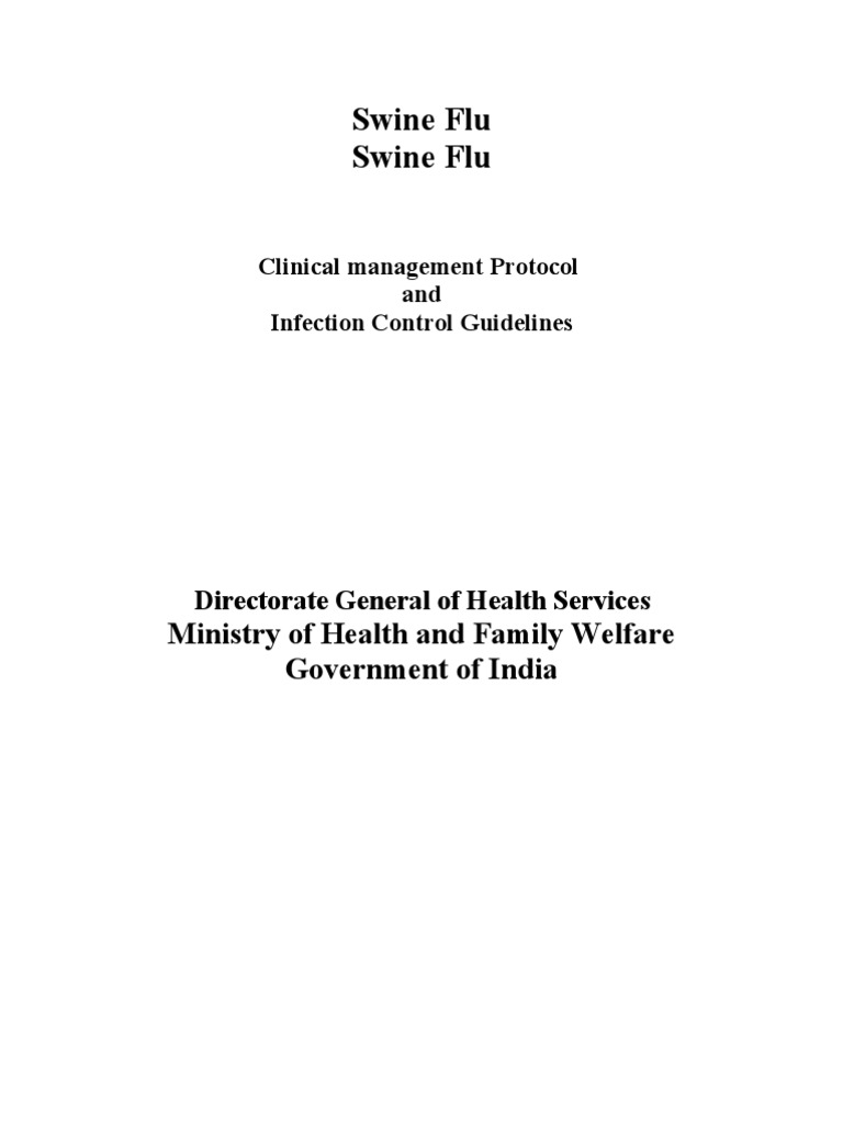 Swine Flu Swine Flu: Ministry of Health and Family Welfare Government ...
