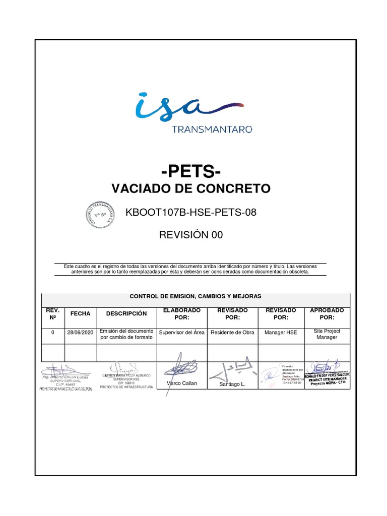 Vaciado de Concreto Premezclado | PDF | Hormigón | Cemento