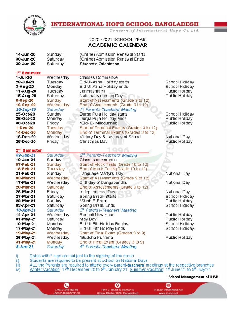 Academic Calendar 2020 21 Academic Term Festival