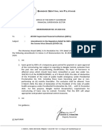 BSP Memorandum No. M-2020-032 (Amendment To Regulatory Relief)