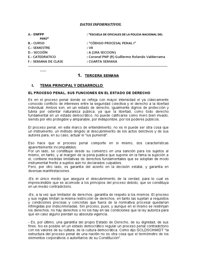 Sesion Semana 4 | PDF | Derecho penal | Ley procesal