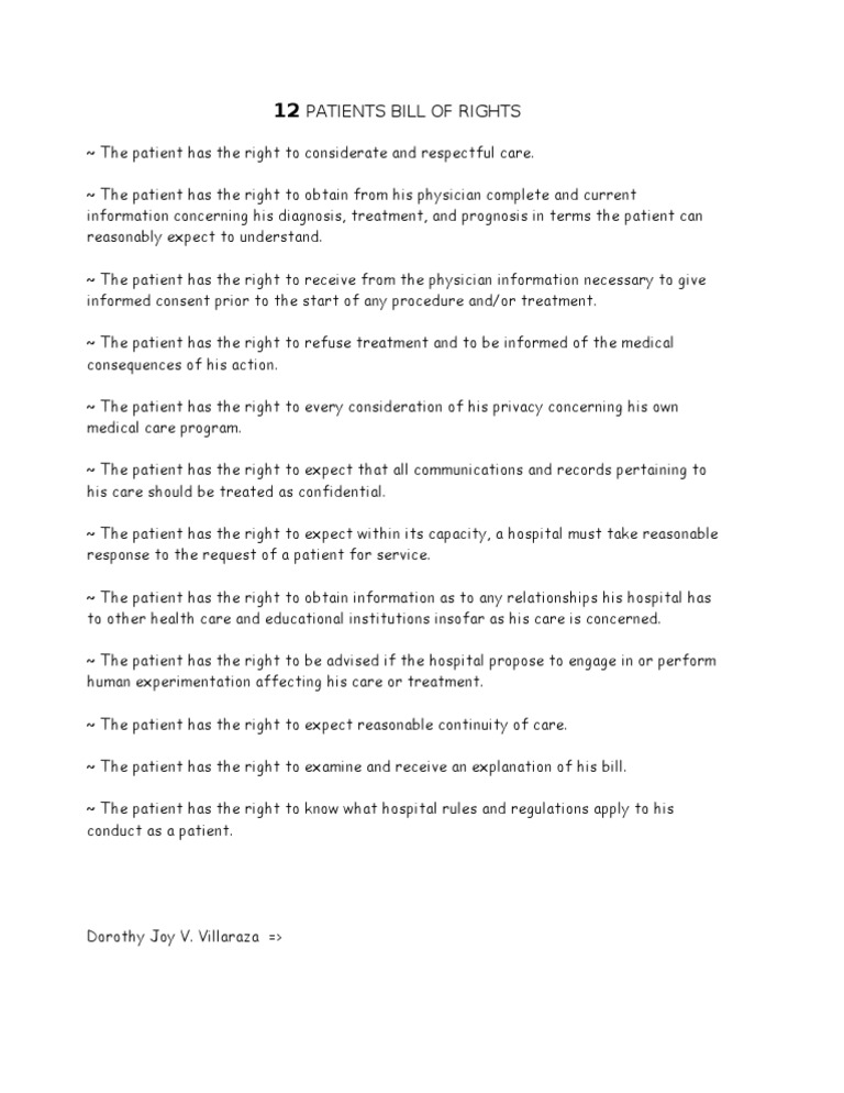 12 Patients' Rights in the Philippines | PDF | Patient | Health Care