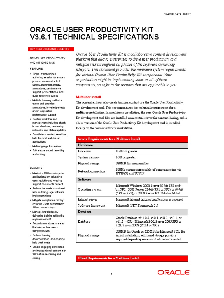 Minimum Technical Requirements for UPK Windows Xp Microsoft Windows