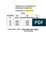 Determinacion de La Humedad Del Concentrado Magnetico