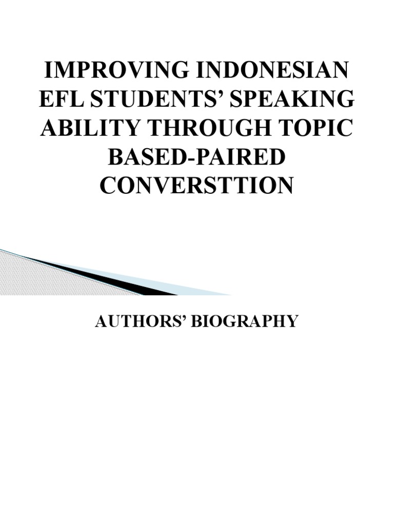 Enhance EFL Speaking via Paired Conversations | PDF | Hypothesis ...