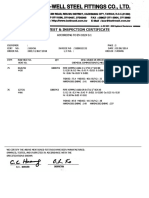 Mill Test & Inspection Certificate: According To en 1024 3.1