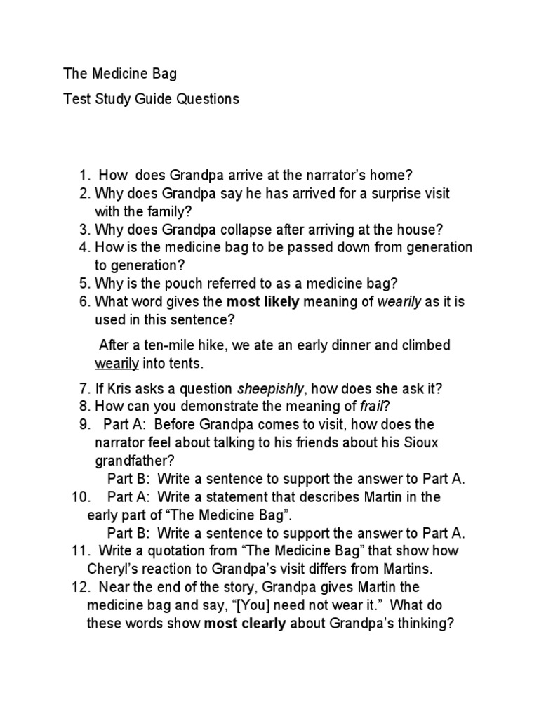 16+ The Medicine Bag Questions And Answers Pdf CoralSimran