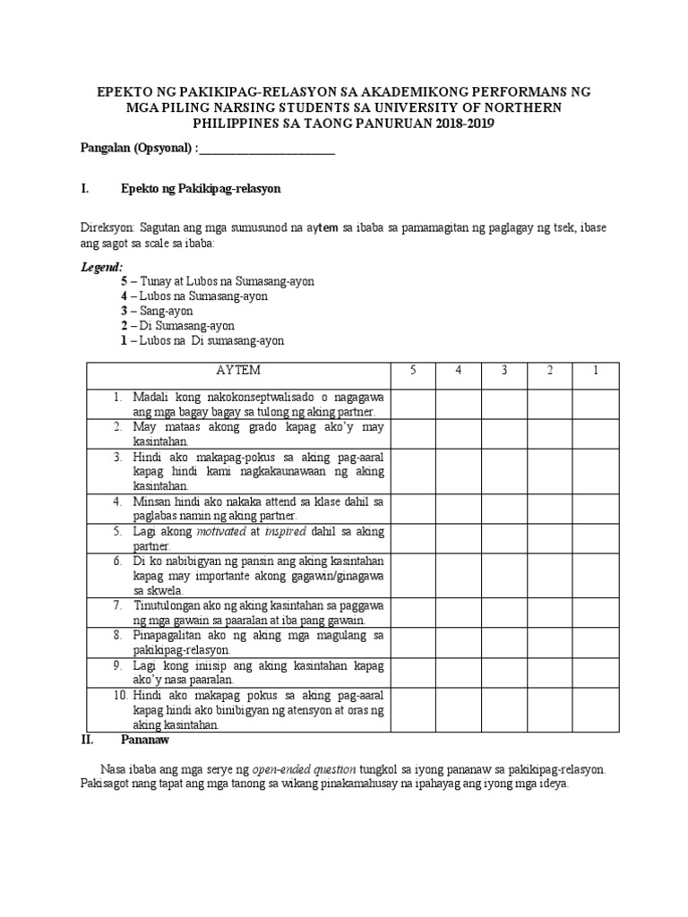 Questionnaire | PDF