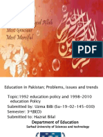 Assignment of Education in Pakistan Problems, Issues and Trends