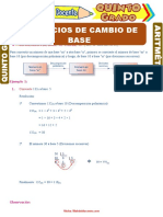 Ejercicios de Cambio de Base para Quinto Grado de Primaria