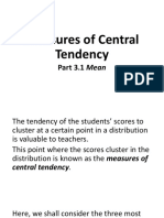 Measures of Central Tendency: Part 3.1 Mean