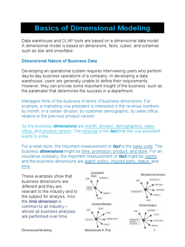 Basics of Dimensional Modeling | PDF | Data Management | Data