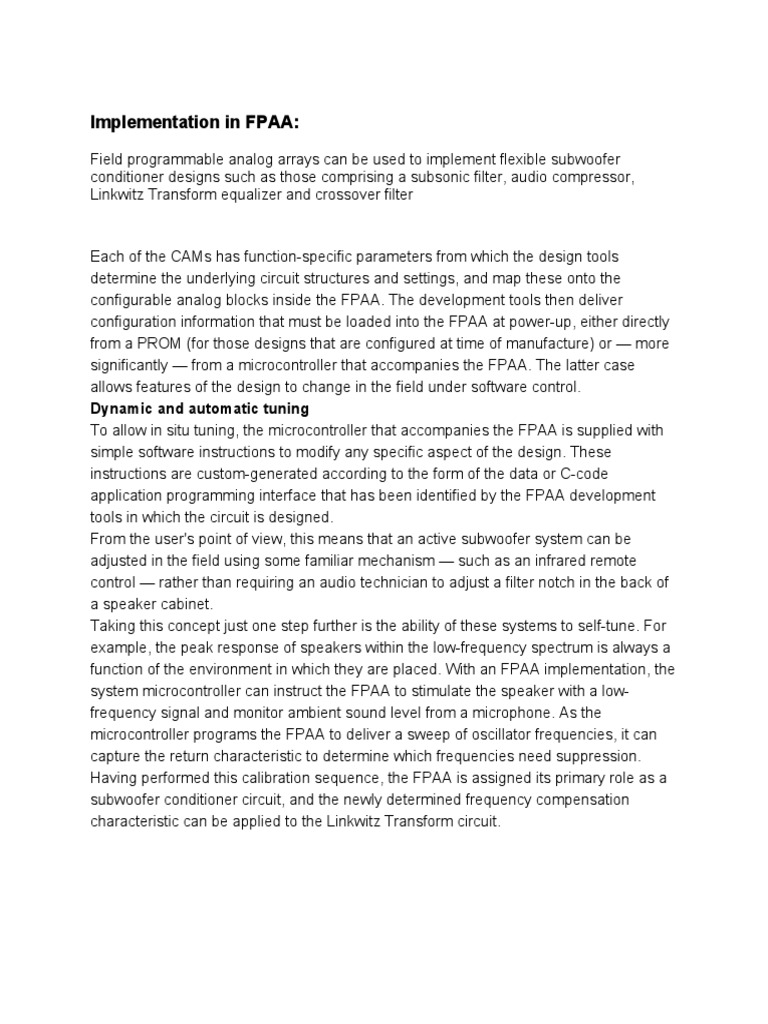 Working Principle PDF Equalization (Audio) Amplifier