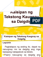 Kaisipan NG Tekstong Kaugnay Sa Daigdig