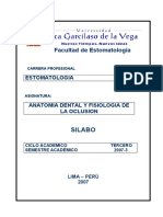 Iii Silabo Anatomia Dental y Fisiologia de La Oclusion