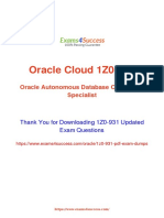 Oracle Cloud 1Z0-931 Specialist Exam Questions