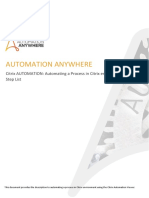 Automation Anywhere: Citrix AUTOMATION: Automating A Process in Citrix Environment Step List