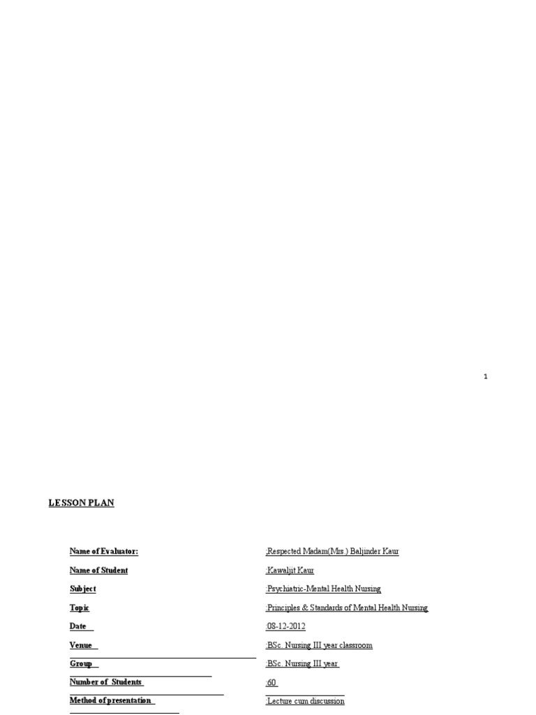 Principles of Mental Health Nursing | PDF | Psychiatric And Mental ...