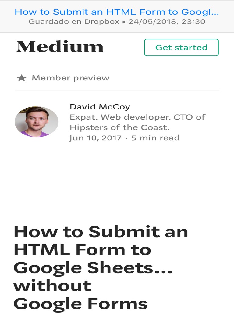 How To Submit An HTML Form To Google Sheets Without Google Forms PDF ...