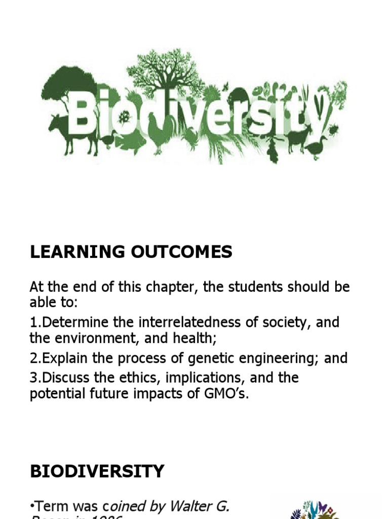 Chapter 9 - Biodiversity N GMO | PDF | Genetically Modified Organism | Gene