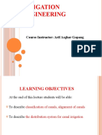 Irrigation Engineering Canal Classification and Distribution Systems