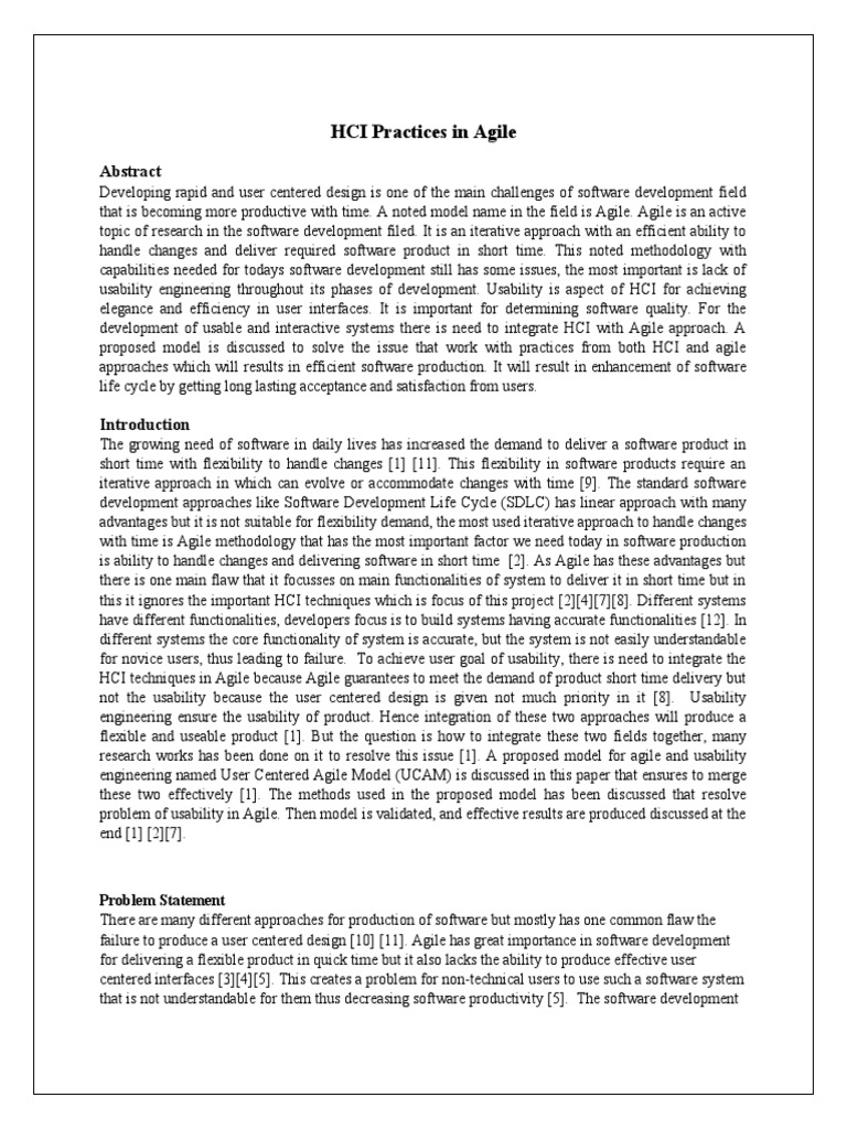 HCI Practices in Agile: Problem Statement | PDF | Usability | Agile ...