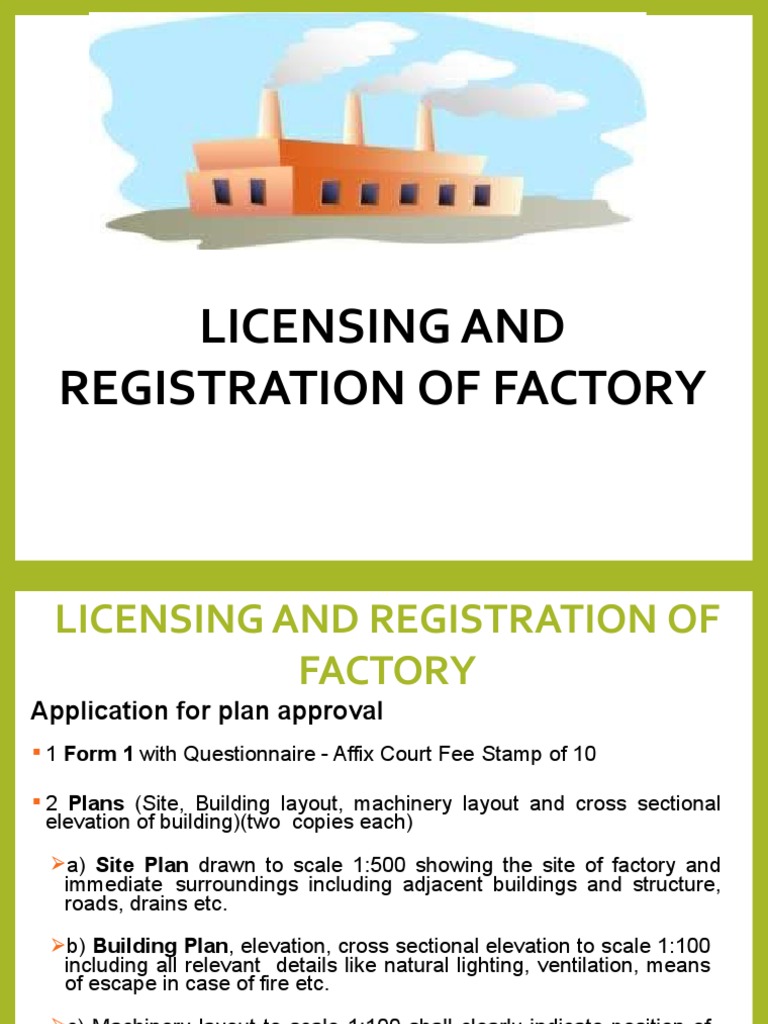 Factory Licensing and Registration Guide | PDF | Fires | Firefighting