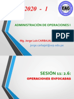 SESIÓN 11 2.6 Operaciones Enfocadas 2.7 Etapas de La Efectividad de Las Operaciones