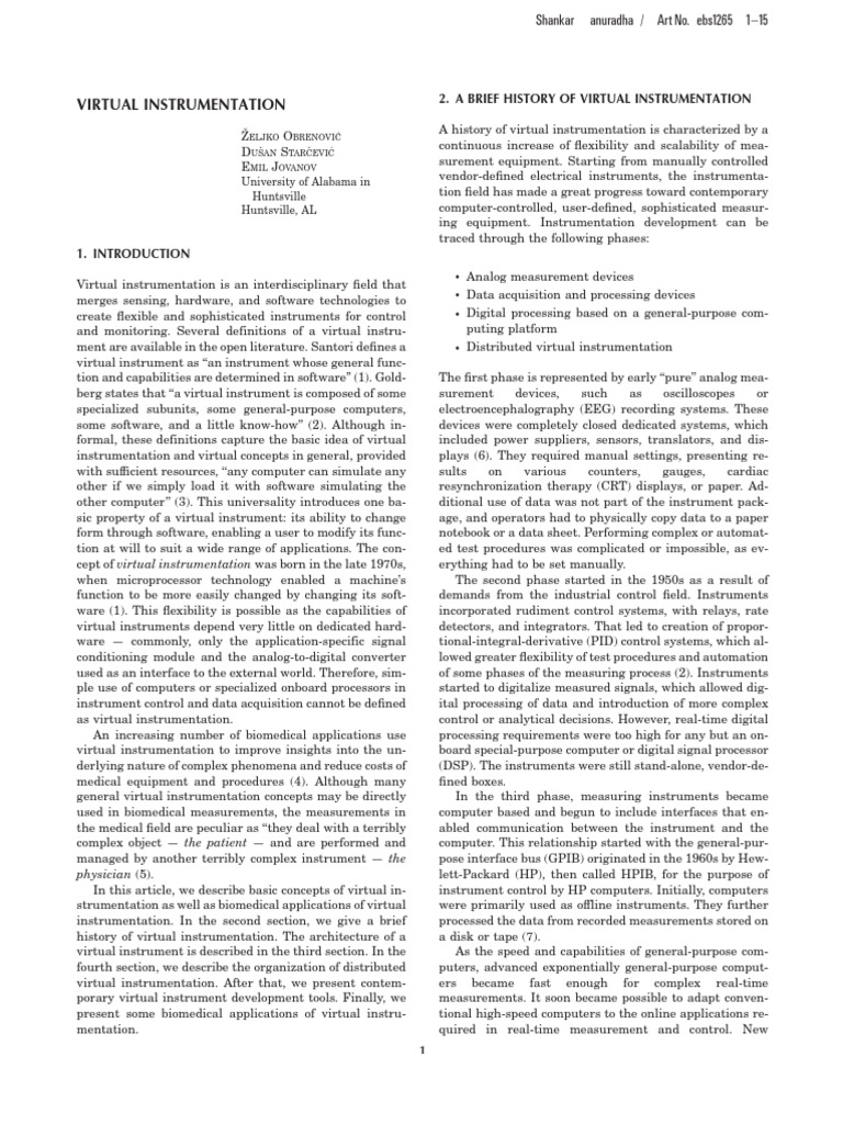 Virtual Instrumentation University of Alabama in Huntsville Huntsville, AL PDF Databases