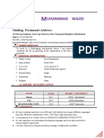 Uhammad Wajid: Mailing Permanent Address