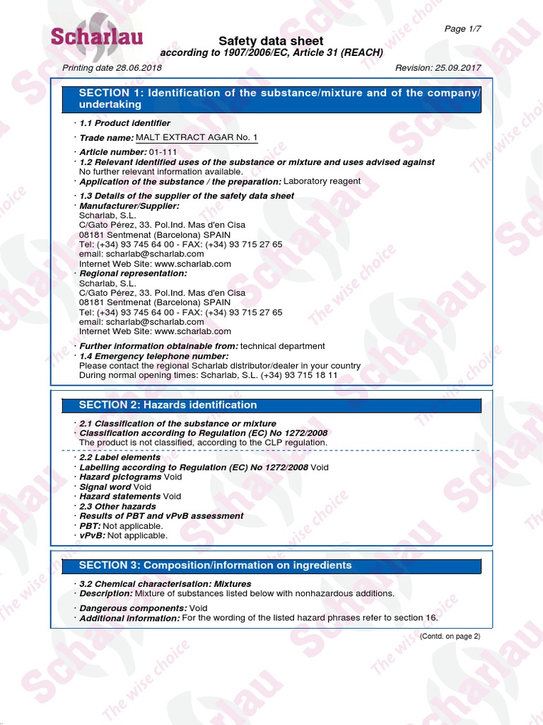 Malt Extract Msds PDF Dangerous Goods Toxicity