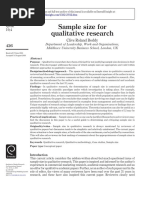 Boddy (2016) Sample Size For Qualitative Research