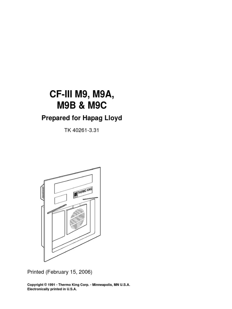 Thermo King Parts Manual CFIII M9, M9A, M9B, M9C (402614PM Rev 3