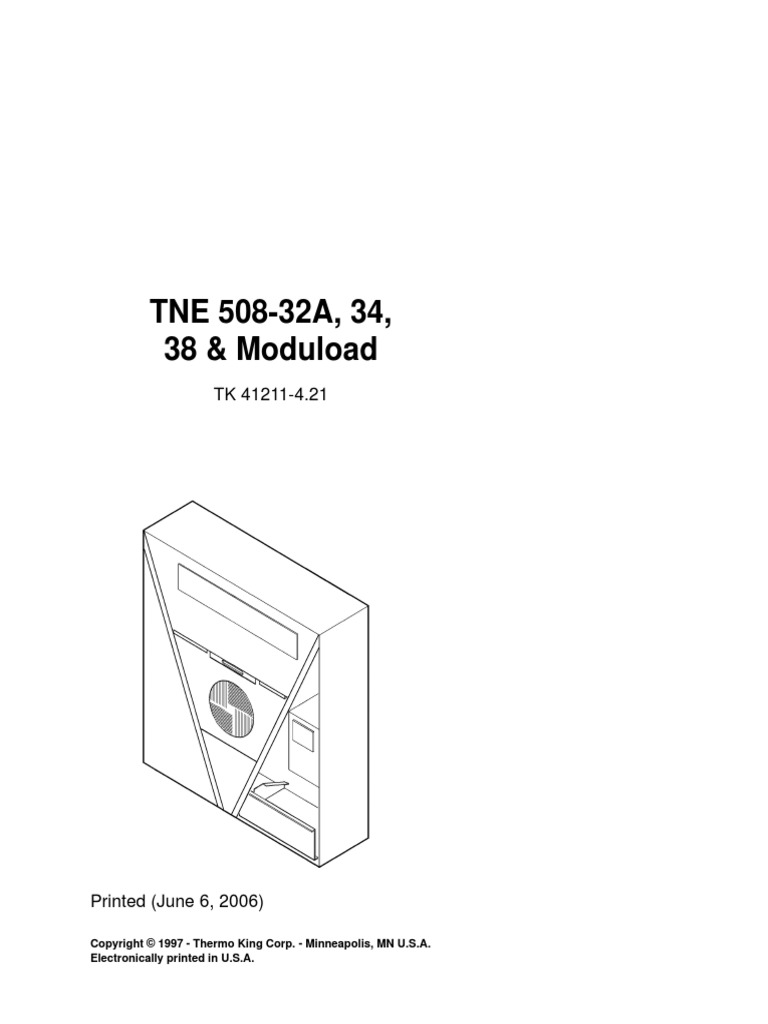 Thermo King Parts Manual Sabroe TNE 50832A, 34, 38 and Moduload (41211