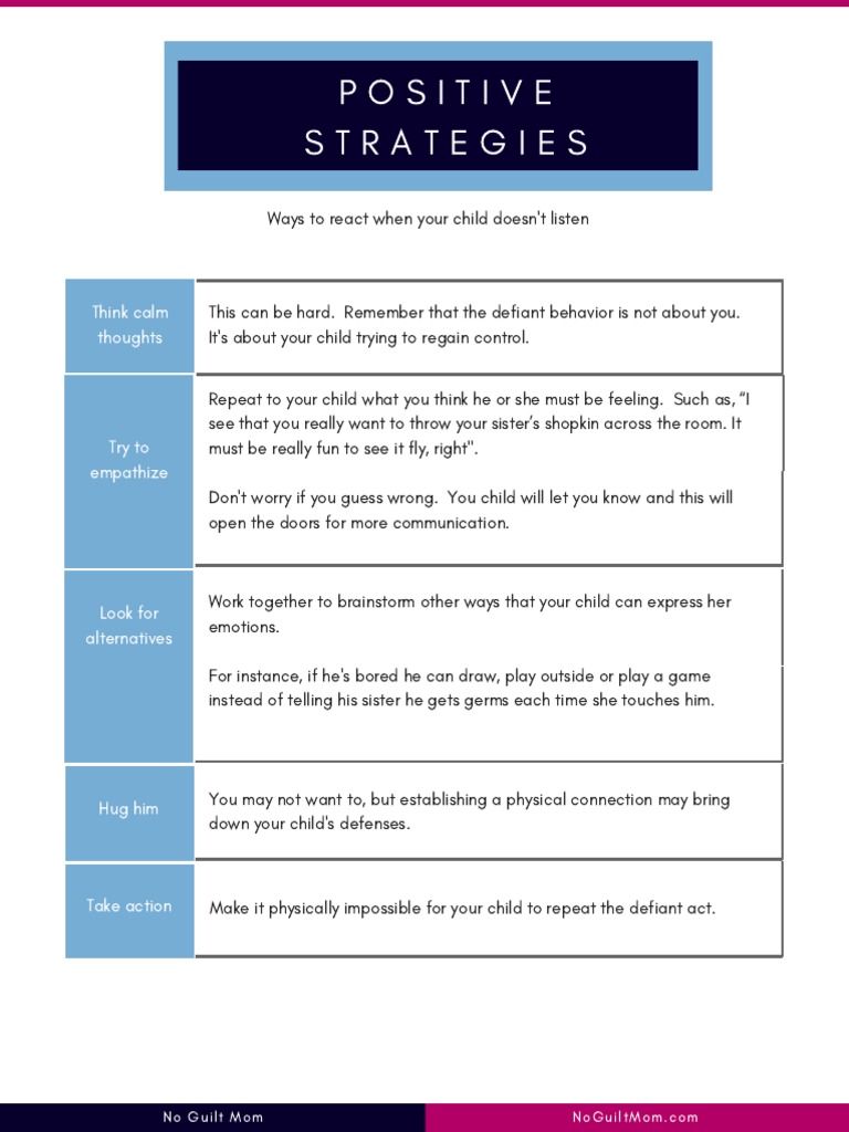 Positive Strategies for Child Discipline | PDF | Self-Improvement ...
