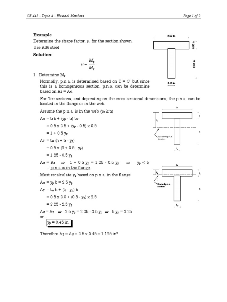 Shape Factor Calculation for Flexural Members | PDF | Mechanics ...