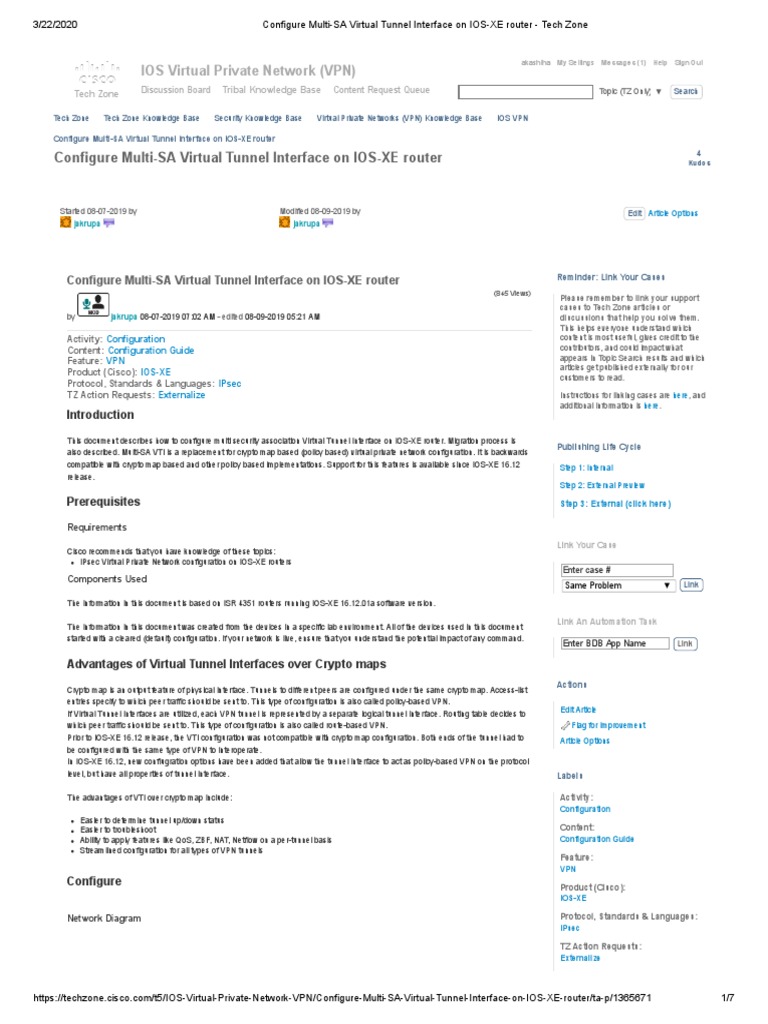 IOS-XE Multi-SA VTI Configuration | PDF | Virtual Private Network | Router  (Computing)